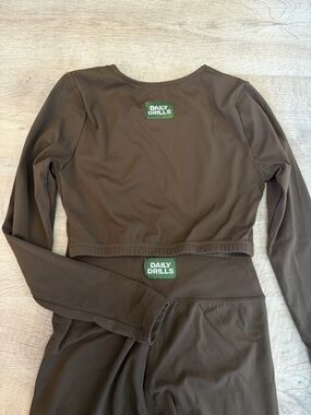 Daily Drills Chocolate Brown Espresso SET! Leggings & Long Sleeve
